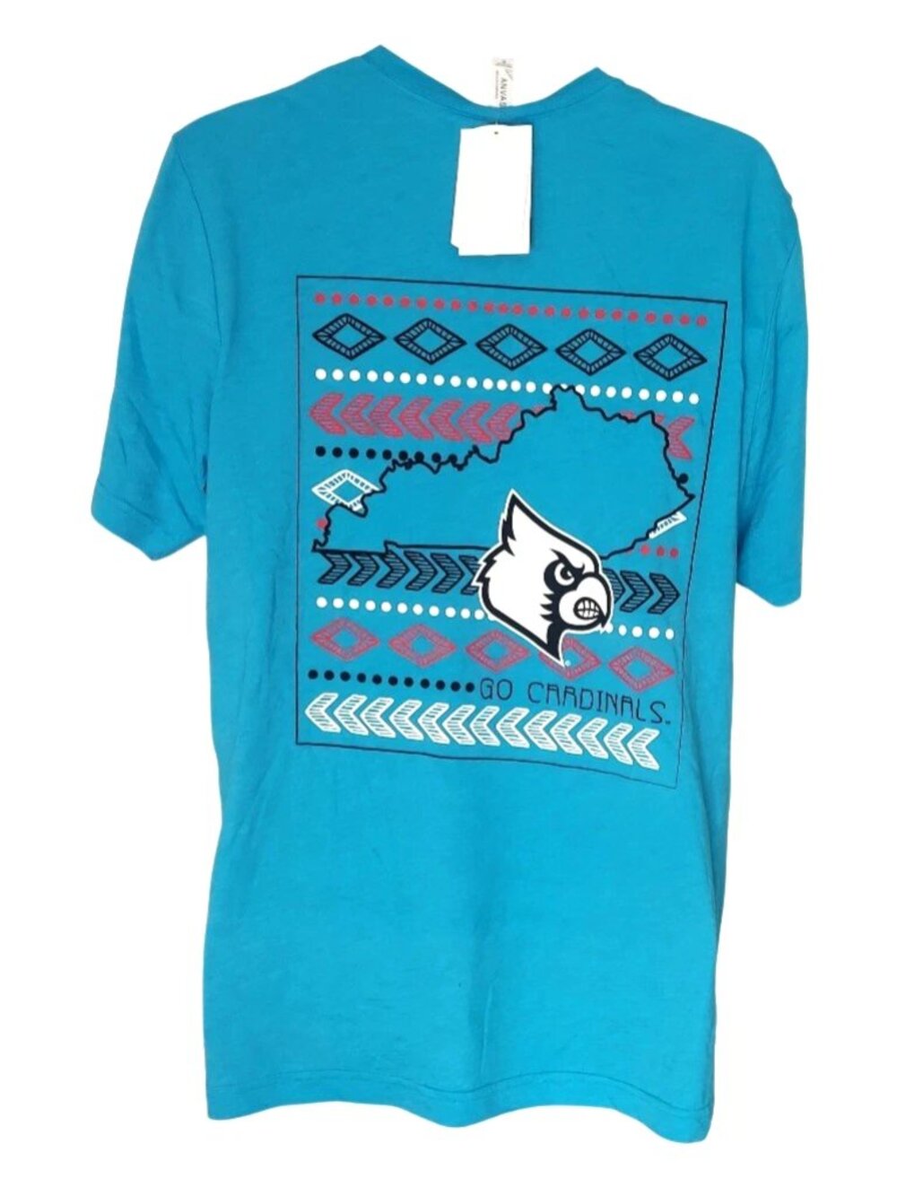Louisville Cardinals Womens T Shirt Size XL Blue Front and Back Logos Image One